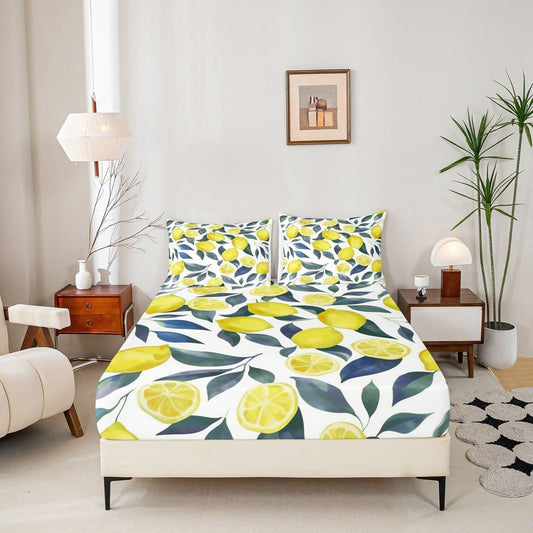 Lemon 16" Tropical Bedding Set Queen Size for Kids Boys Girls
